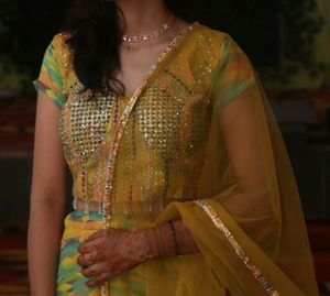 Multicoloured Organza Lehnga /Ethnic/ Traditional