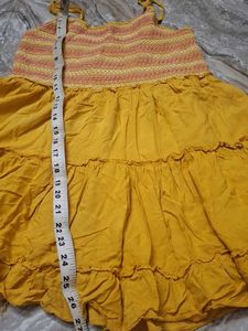 Mustard Yellow Fit And Flare Dress
