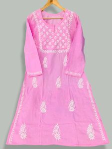 Pink Embroidered Kurta