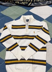 Ralph Lauren Striped Quarter Zip Sweater
