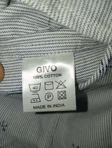Givo Self Design Embroided Office Shirt