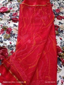 Red Printed Saree