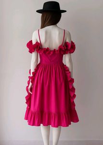 Magenta Ruffle Dress