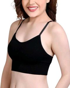 Black Cropped Cami Tank Top