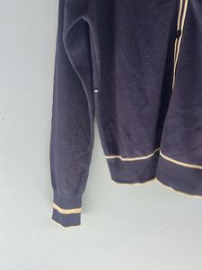 Navy Cardigan with Gold Trim