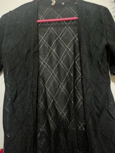 Black Patterned Cardigan