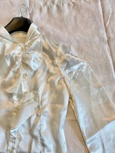 Satin Cream Shirt 🤍