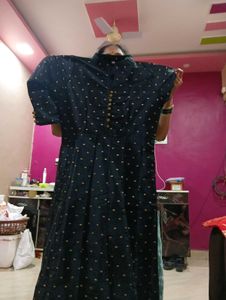Elegant Black Polka Dot Kurta