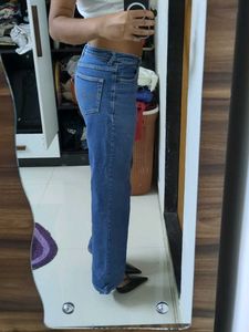 Blue Denim Straight Leg Jeans