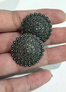 Oxidised Silver Flower Earrings