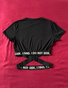 Designer Waist Black Crop Top