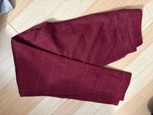 Checked Burgundy Pants