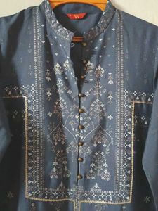 Elegant Blue-Grey Printed Kurta