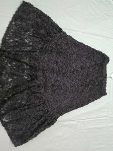 Chic Asymmetrical Lace &amp; Shaggy Skirt