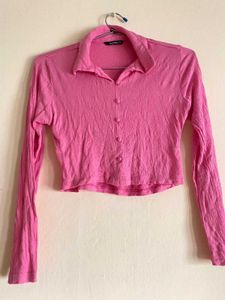 Pink Long Sleeve croptop