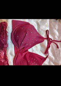 Red Halter Bikini Set