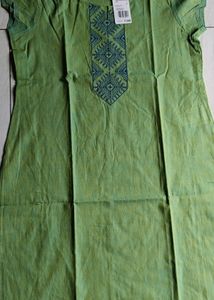 Sea Green Cotton Straight Kurta....