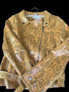 Snake Print Leather Jacket