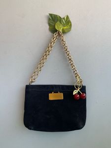 D&amp;G inspired Black Velvet &amp; Gold Chain Bag