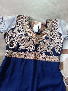 neavy blue gown