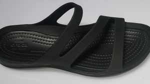 Women Crocs Black Slip Ons