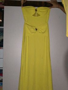 Yellow Strapless Maxi Dress