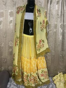 Yellow Floral Garara Kameez