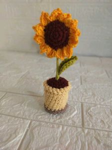Crochet Sunflower pot Decor 🌻