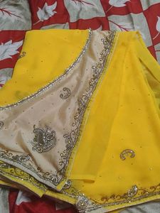 Yellow Worked Saree