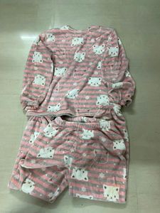 Pink Cat Print Pajama Set