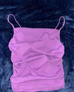 ZARA | Sleeveless Ruched Top (Purple)