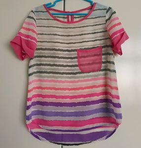 Multicolour Striped Georgette Top