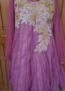 Beautiful Purple Anarkali Partywear Suit Sets