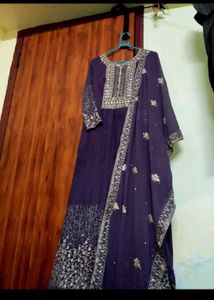 Elegant Purple Ethnic Anarkali Set