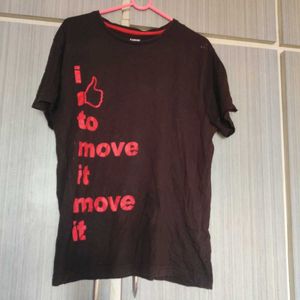Oversized Black Printed Tshirt