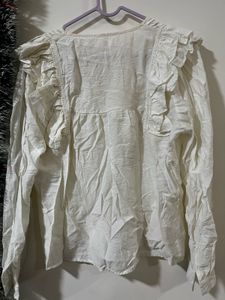 Ruffled cream Blouse