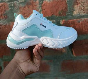 Fila White &amp; Blue Sneakers