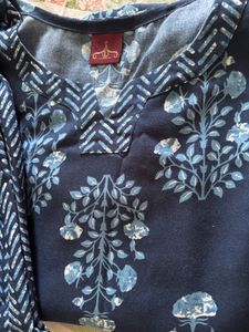 Blue Floral Print Kurta Set