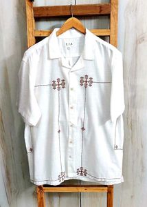 OffWhite Embroidered Fine Cotton Shirt Size-44-46