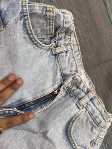 Acid Wash Denim Shorts