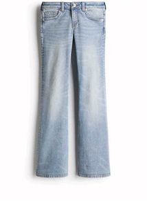 Light Wash Flare Leg Low-Rise Denim Jeans