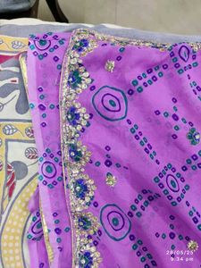 Beautiful Magenta Saree With Gota Patti Border
