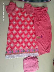 Peach Embroidered Salwar Kameez Set