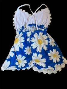 Daisy Romper with Lace Trim