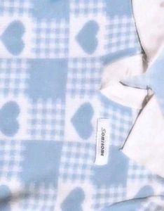 Blue Heart Checkered Polo