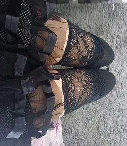 Gothic Black Lace socks Stockings 🐈‍⬛️🖤