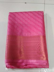 Pink Emboss Soft Silk Saree...