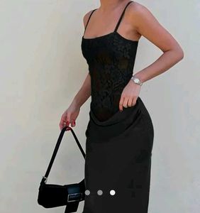 Elegant Black Lace Maxi Dress