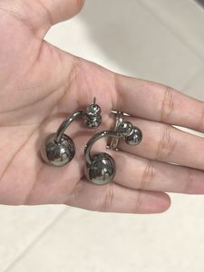 Silver Tone Ball Earrings
