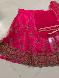 Pink Embroidered Two Piece